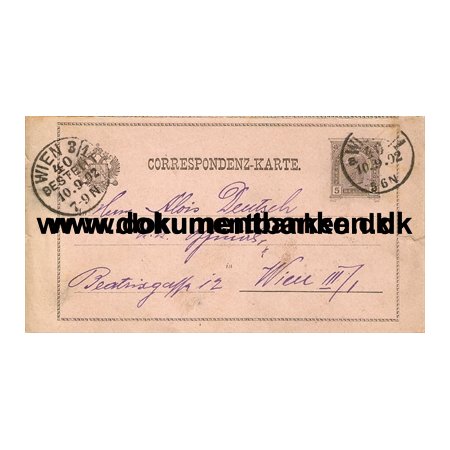 strig, Correspondenz-karte, Officiel bekrftelse, 1902