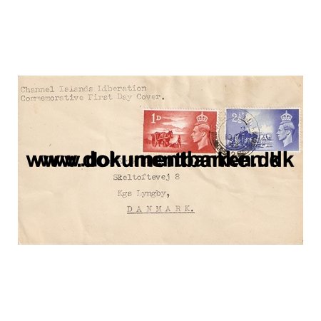 Guernsey, Kuvert Channel Islands Liberation, England 1948