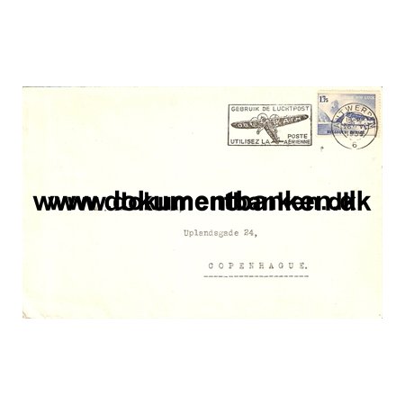 Belgien, Antwerpen, Dekorativt kuvert, 1939