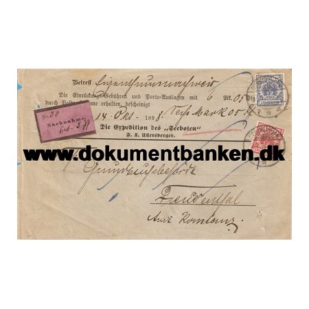 Nachname, Kuvert, Tyskland, 1898