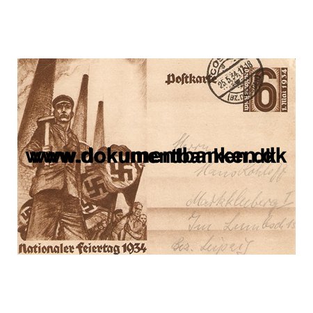 Helsag, Nationaler Feiertag, 1934, Tyskland, Postkarte