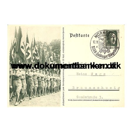 Helsag, Nrnberg, Reichsparteitag, Tyskland, Postkarte, 1937