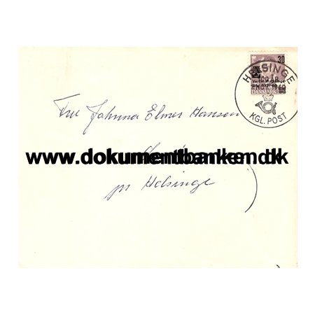 Helsinge, Kgl. Post 100 r. Srstempel, 1 november 1960