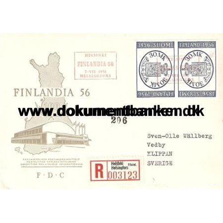 Finlandia 56, FDC, Finland, 1956