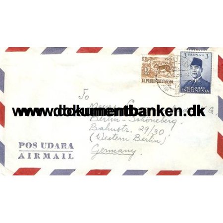 Indonesien. Kuvert 1958
