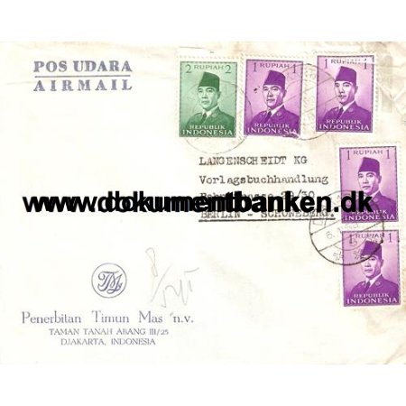 Indonesien. Kuvert 1959