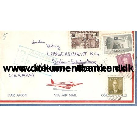 Canada. R Luftpost kuvert 1952