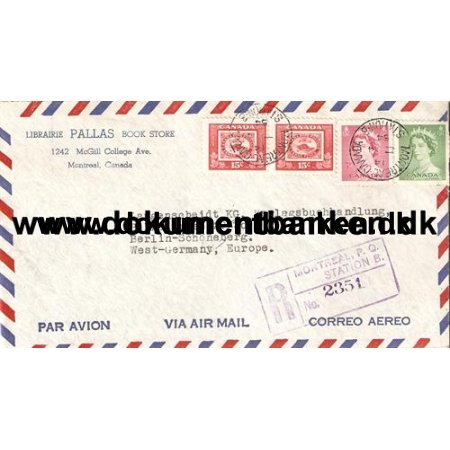 Canada. R Luftpost kuvert 1954