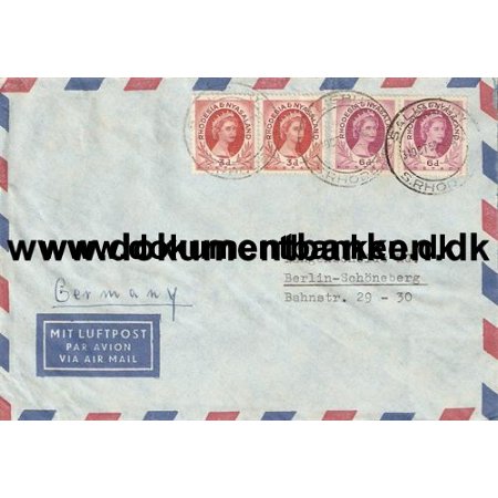 Rhodesia & Nyasaland. Air Mail Kuvert 1958