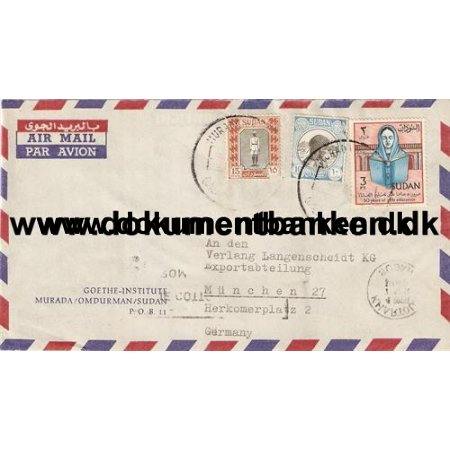 Sudan. Air Mail kuvert. 1962