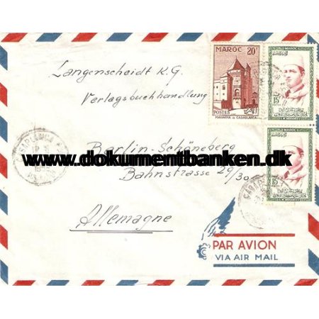 Marokko. Luftpostbrev 1956
