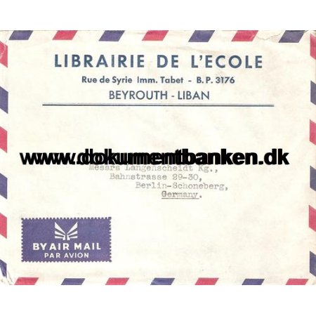 Libanon. Luftpostbrev. 1961