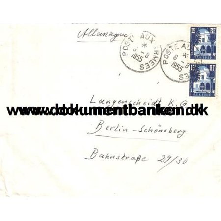 Algeriet. Luftpost brev 1955