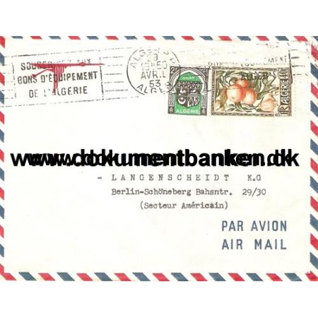 Algeriet. Luftpost brev 1953