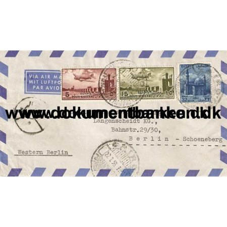 Egypten. Luftpost brev. 1956