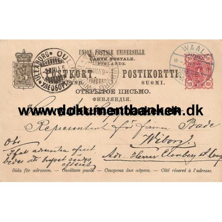 Finland, Helsag, Sendt til Wiborg, 1895