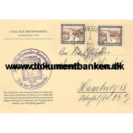 Tag der Briefmarke. Hamborg 1937