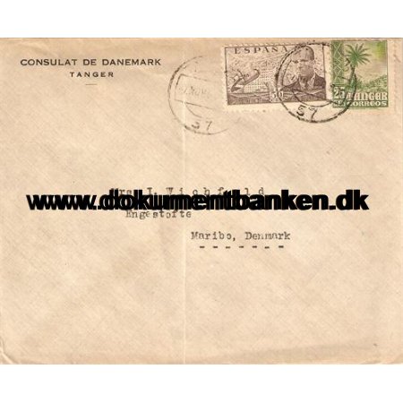 Kuvert Tanger. Consulat de Danemark