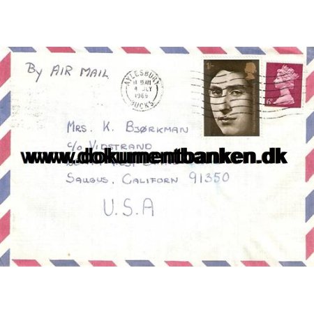 England. Luftpostbrev 1969