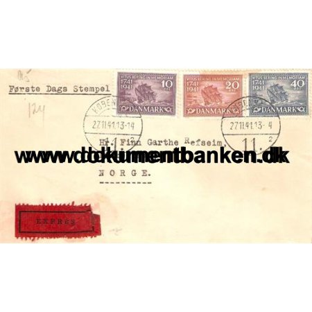 Ekspresbrev censureret til Norge 1941