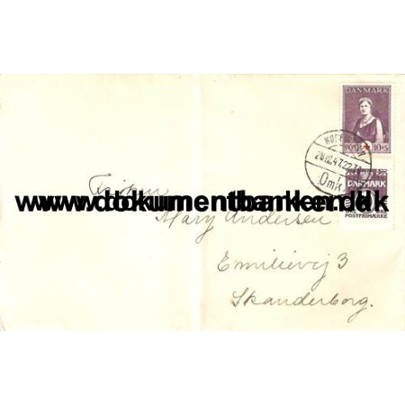 Danmark, Kuvert, Dronning Alexandrine, 1947