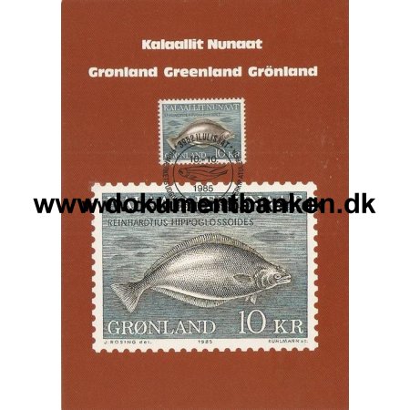 Grnland, Kort, 10 kr. Hellefisk, 1985