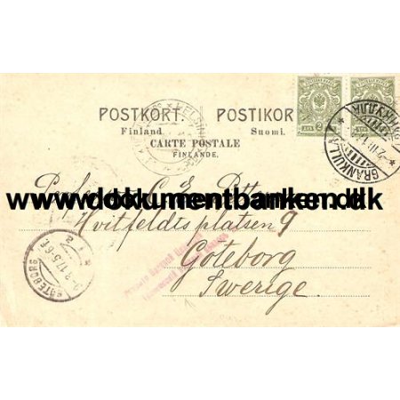 Finland, Grankulla, brevkort, 1917