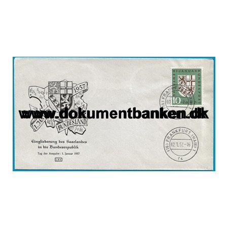 Bundespost, Tyskland, Brev ,1957