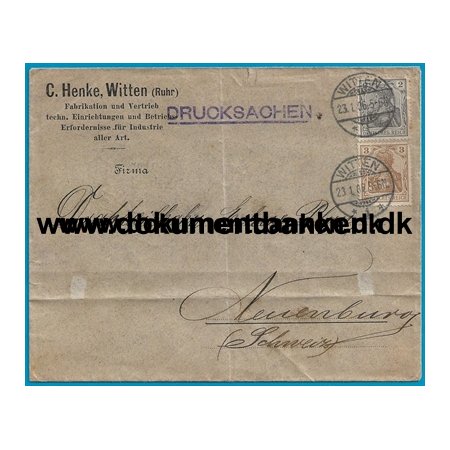 Reklamekuvert, Witten, Tyske Rige, 1906
