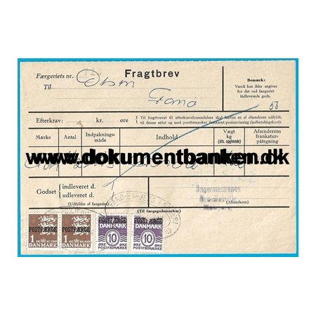 Postfrge Fan - Esbjerg Fragtbrev 1954