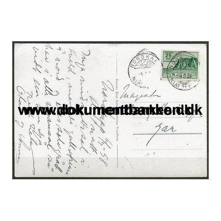 Nordkap 25 re + 10 re Norge Postkort 1959