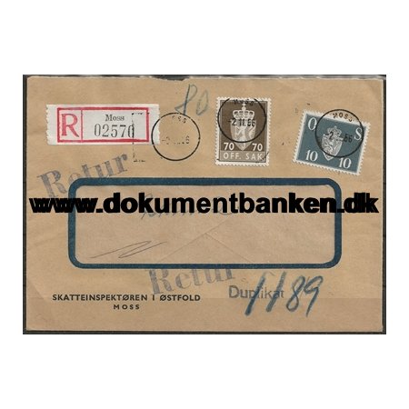 Offentlig Sak Kuvert Norge 1956