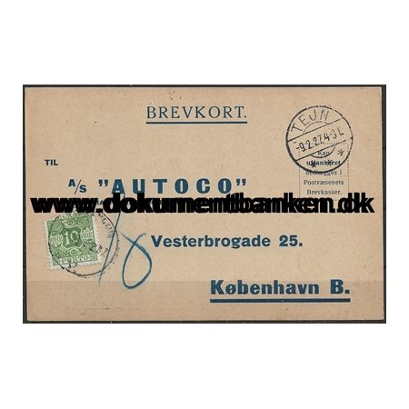 A/S Autoco Vesterbrogade 25 sendt til Tejn Bornholm 1927