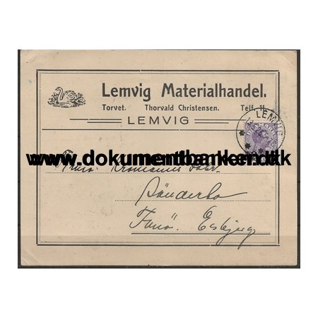 Lemvig Materialhandel Reklamekort 1926