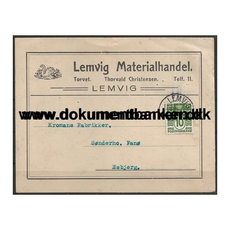 Lemvig Materialhandel Reklamekort 1927