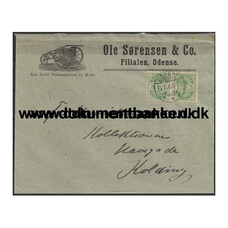 Ole Srensen & Co Filialen Odense Reklamekuvert 1905