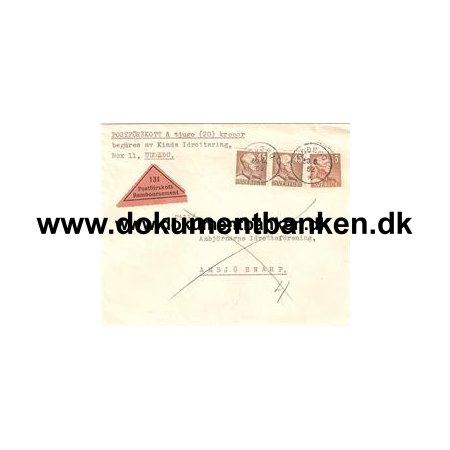 Postfrskott. Uddebo til Ambjrnarp 30 maj 1952