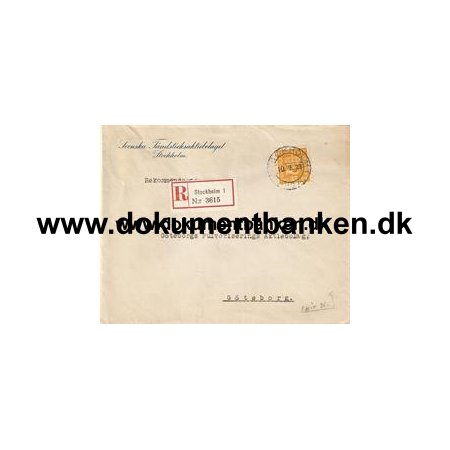 Svenska Tndsticksaktiebolaget Stockholm. R-brev Stockholm, Kuvert, 16 marts 1925