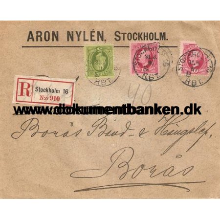 Aron Nylen, Kuvert, Stockholm 16, 1907