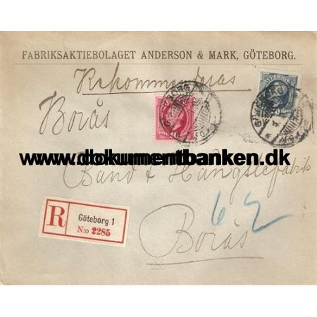 Fabriksaktiebolaget Anderon & Mark, Kuvert, Gteborg 1, 1904
