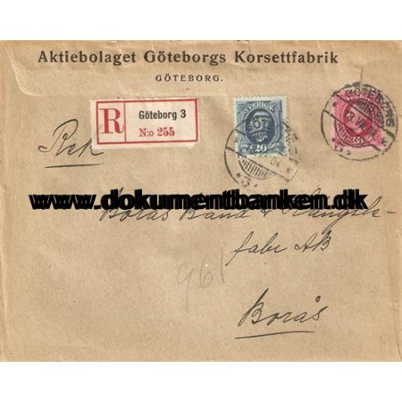 Aktiebolaget Gteborgs Korsettfabrik. Kuvert, Gteborg 3. 1904