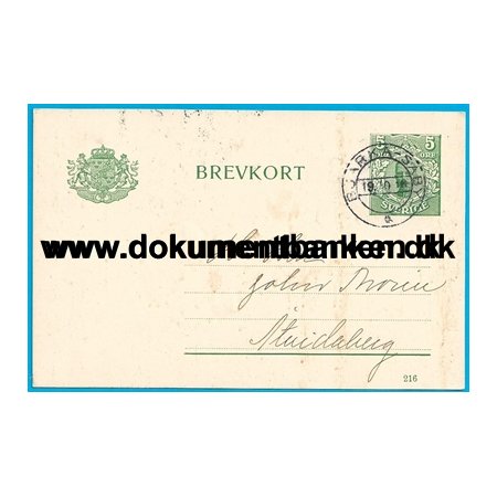 Bjrka-Sby, Svensk Bystempel, Brevkort, 1916