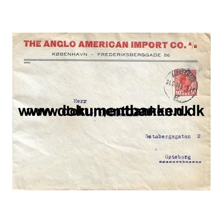 The Anglo American Import Co., Brev, 1918