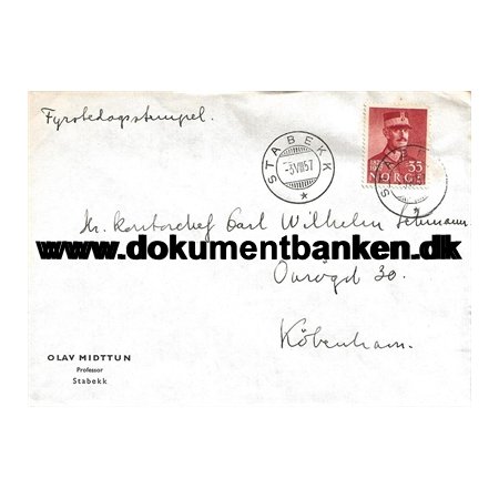 FDC, Norge, 3 august 1958