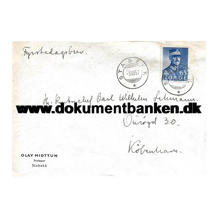 FDC, Norge, 3 august 1958