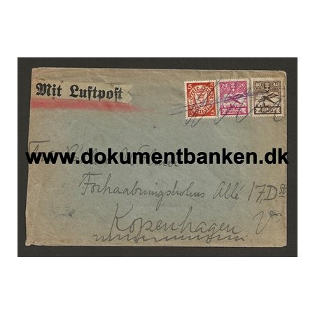 Luftpostkuvert, Danzig, Tyskland, 1925
