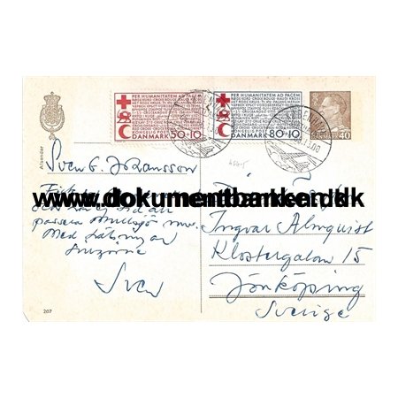 Opfrankeret Helsagskort, Danmark, 1966