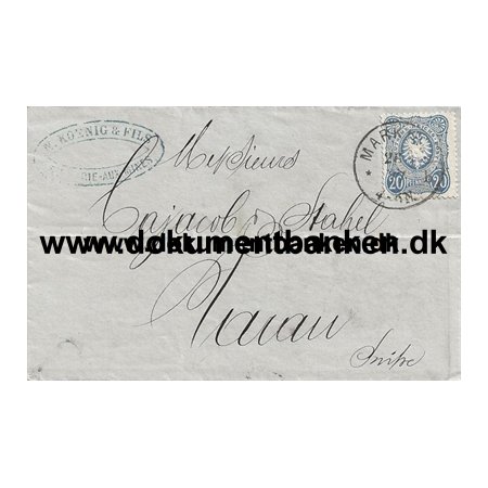 Forretningsbrev, Tyskland til Schweiz, 1877