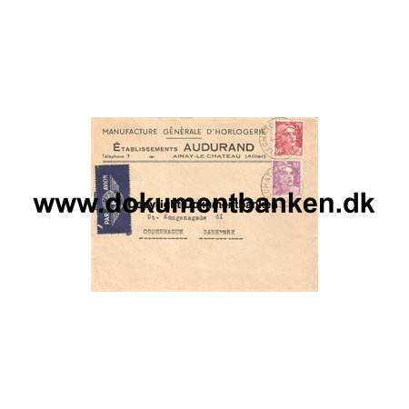Luftpostbrev til Danmark 9 marts 1951