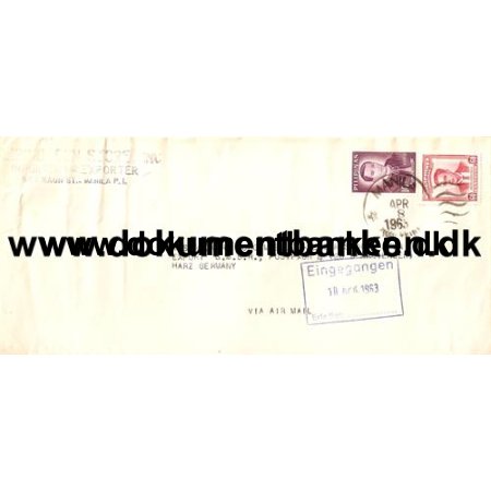 Luftpostbrev Philippines 1963 til Tyskland